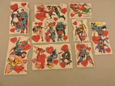 (13) Different 1980 DC Comics Super Hero's Valentines Wonder Woman Superman picture