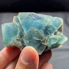 Greenish Blue Cubic Fluorite Crystal From Pakistan, 183 Grams picture