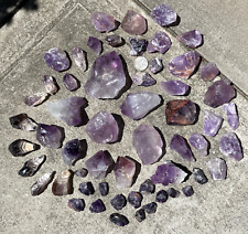USA SALE SEE VIDEO -4LB/4 POUND AMETHYST LOT POINTS/CHUNKS/CHEVRON/SMOKY/RED CAP picture