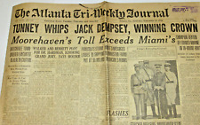 VTG ORIGINAL 1926 JACK DEMPSEY vs GENE TUNNEY BOXING MATCH NEWSPAPER HEADLINE picture