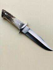 CUSTOM HANDMADE D2 STEEL HUNTING BOWIE KNIFE WITH STAG HORN HANDLE WITH SHEATH picture