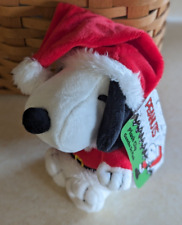 Peanuts Santa Snoopy Clip-on Plush 6 in Red Hat Suit picture