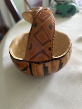 Hand Carved Peruvian Folk Art, Trinket Basket for Home, Unique Gourd Folk Art picture