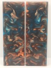 2 PCS COMPOSITE KNIFE HANDLE MATERIAL BLANK SCALES: Amber Waves #6051 picture