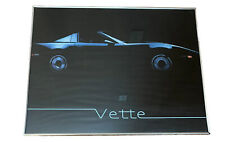 Corvette Framed Print Poster Black Car Man Cave Vette Vintage 80s 20x16 picture