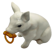 Vintage Rob Roy Piglet Realistic Stylized With Pacifier Ceramic Piggy Coin Bank picture