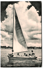 Postcard RPPC Girl Scouts in a Sailboat Camp Tejas Houston and Harris County picture