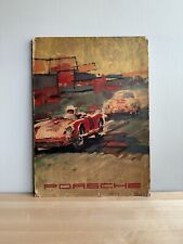 1950’s Vintage Original Porsche Red 550 Spyder Yellow 356 Coupe Showroom Poster picture