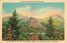 Beacon Rock Columbia River Oregon and Evergreen Highway Washington StatePostcard picture