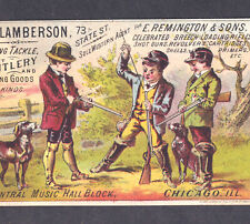 Remington & Sons Rifle 1800's Shells Revolver Lamberson Sporting Good Trade Card picture