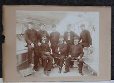 ANTIQUE 1890's Spanish–American War NAVAL OFFICERS PHOTO ON SHIP picture