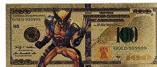 24k Gold Plated Superhero Banknote Spiderman, Hulk, Wolverine, Thor picture