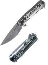 Kansept Knives Kratos Folding Knife 4 Damascus Steel Blade Titanium/Carbon Fiber picture