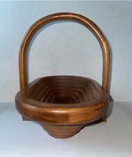 VTG & VERY UNIQUE COLLAPSIBLE HAND MADE WOODEN BASKET picture