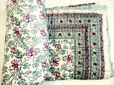 Reversible Indian Kantha Quilt Block Print Blanket / Comforter Handmade Quilt picture