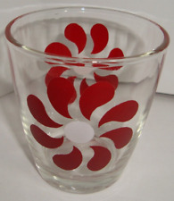 Sour Cream Glass Glasses Vintage Red Pinwheel Dairy Collectible 1/2 Pint picture