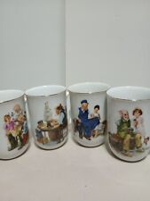 Vintage Set of 4 Norman Rockwell Museum Collections Coffee Mugs 1986 picture