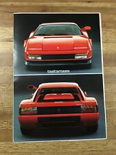 Vintage 1984 Ferrari Factory Testarossa Intro Folder Poster. Near-New Quality. picture