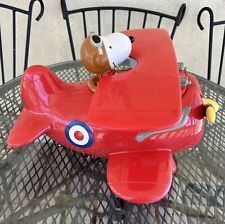 RARE Peanuts Snoopy In a Red Plane Cookie Jar (discounted Due To Break) picture
