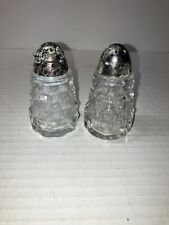 Vintage 70s Crystal Salt and Pepper Shakers picture