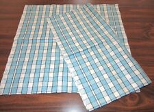 Vintage Linen Kitchen Towels Set of 2 Plaid Pattern Towels 16