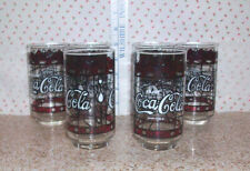 Set of 6 Vintage Coca-Cola Coke Drinking Glasses Tiffany style Stained Glass Red picture