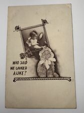 Vintage Postcard Cat Bonnette Baby Mirror Who Said We Looked Alike 1910 Posted picture