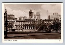New York City NY, RPPC, City Hall, Souvenir, Real Photo Vintage Postcard picture
