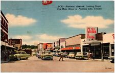 Panama City Florida Postcard Harrison Avenue, Walgreen, Christo's 5 & 10 #86632 picture