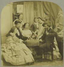 Stereo circa 1860-65. Game of chess. Game.  picture