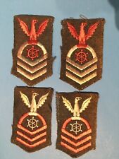 Miniature Vintage Chief Petty Officer   Quartermaster Chevron in Blue TWO PAIRS picture