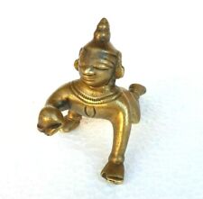 18th C Old Vintage Antique Handcrafted Baby Krishna God Miniature Statue Figure picture