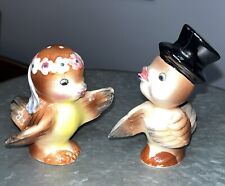 Vtg. Kitschy Anthropomorphic Shakers Bride and Groom Birds Japan  picture