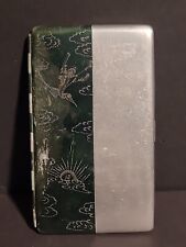 Vintage Unique Chinese Art Tin Metal Cigarette Case with Pinup Picture picture