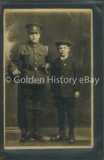 WELSH REGT BROTHERS WELCH RP REAL PHOTO POSTCARD MILITARY WW1 SOLDIERS picture