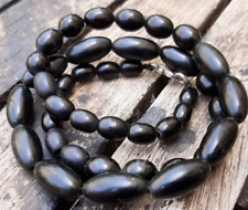 Germnay Bakelite Black Beads Vintage Original Necklace 32,5gr Handmade Women's picture