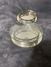 VTG Studio Silversmiths Glass Trinket Jewelry Box Mirrored Silver-Tone Beveled picture