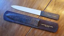 Antique Arts & Crafts Mission Letter Opener leather embossed w ink blotter picture