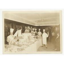 1930s Chefs Cruise Dinner Photo Buffet Food Display RMS Statendam Large 5x7 picture