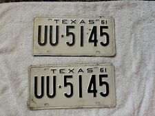 Vintage 1961 Texas License Plates- 2 Plate Set picture