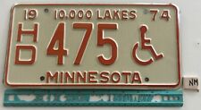 *License Plate, Minnesota, Handicapped, 1974, HD 475 picture