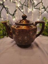 1940s Vintage Japanese Moriage Teapot  Dark Brown Hand Painted picture