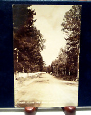 Vintage 1939 RPPC  near Phelps, WI WISCONSIN, Scene along the Road with old car picture