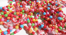 Vintage Sugared Wood Gumdrops Candy Canes Christmas Tree Candy Garland 20 ft picture