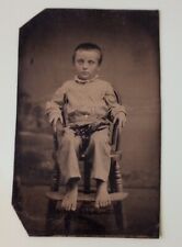 Rare 1800's Barefoot Boy.  Los Angeles, Calif Tintype. 2 1/4 X 3 3/4 picture