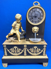Rare Antique Charles X Gilt And Patinated Bronze Animated Fountain Mantel Clock picture