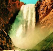Vtg Chrome Postcard Yellowstone Park Lower Great Falls Grand Canyon Unused UNP picture