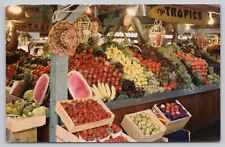 Los Angeles California, Farmers Market Fresh Produce, Vintage Postcard picture