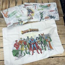 1977 Hanna-Barbera SUPER FRIENDS Full Size sheet Set pillow case Justice League picture