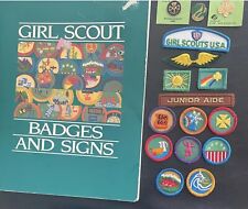 1990 Vintage GIRL SCOUT BADGE BOOK/16 ITEMS picture